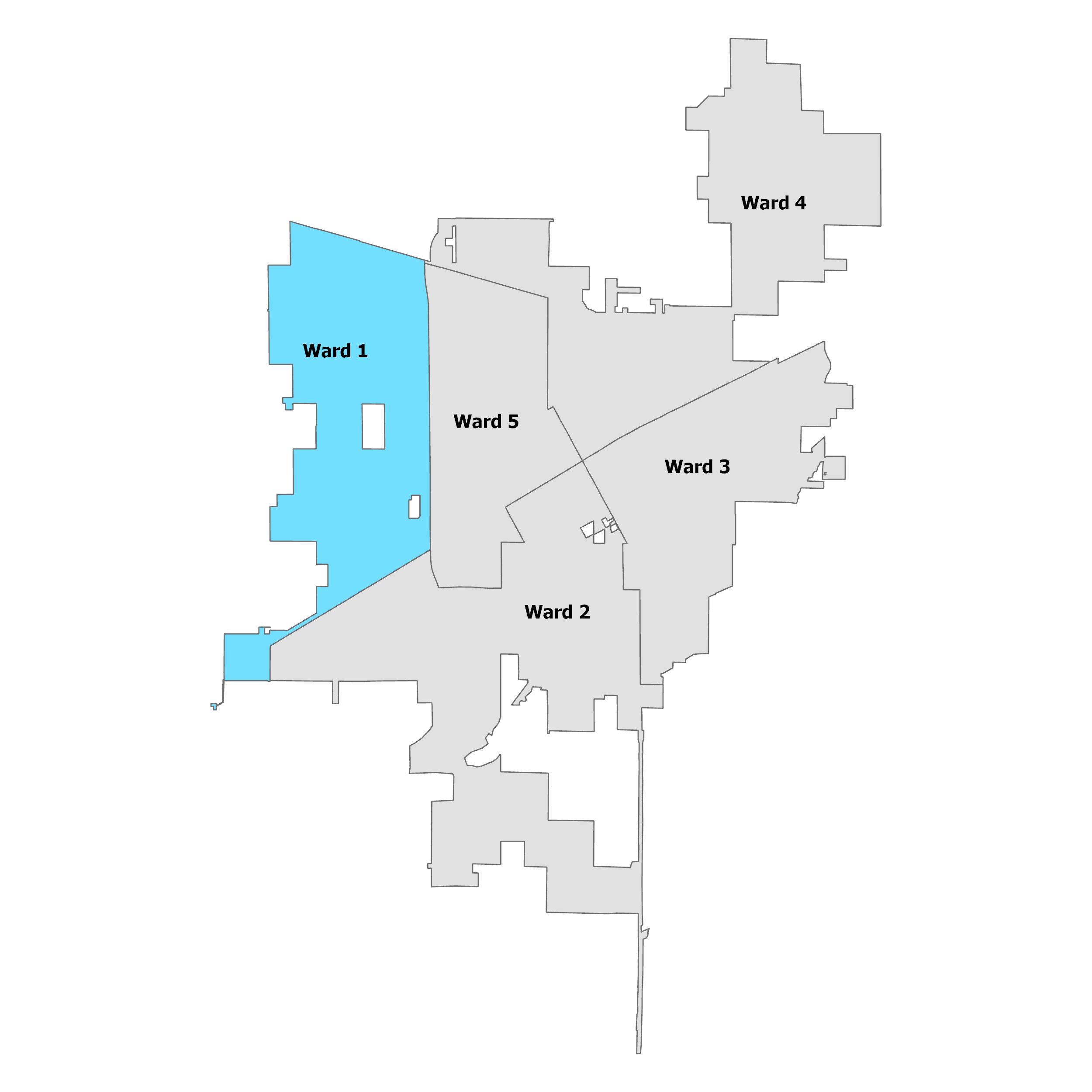 City Council Ward 1 boundaries