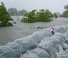 sandbag and flood waters